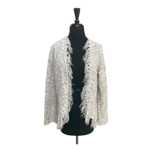 Chico's Sweaters - CHICOS Fringed Open Cardigan Size 2